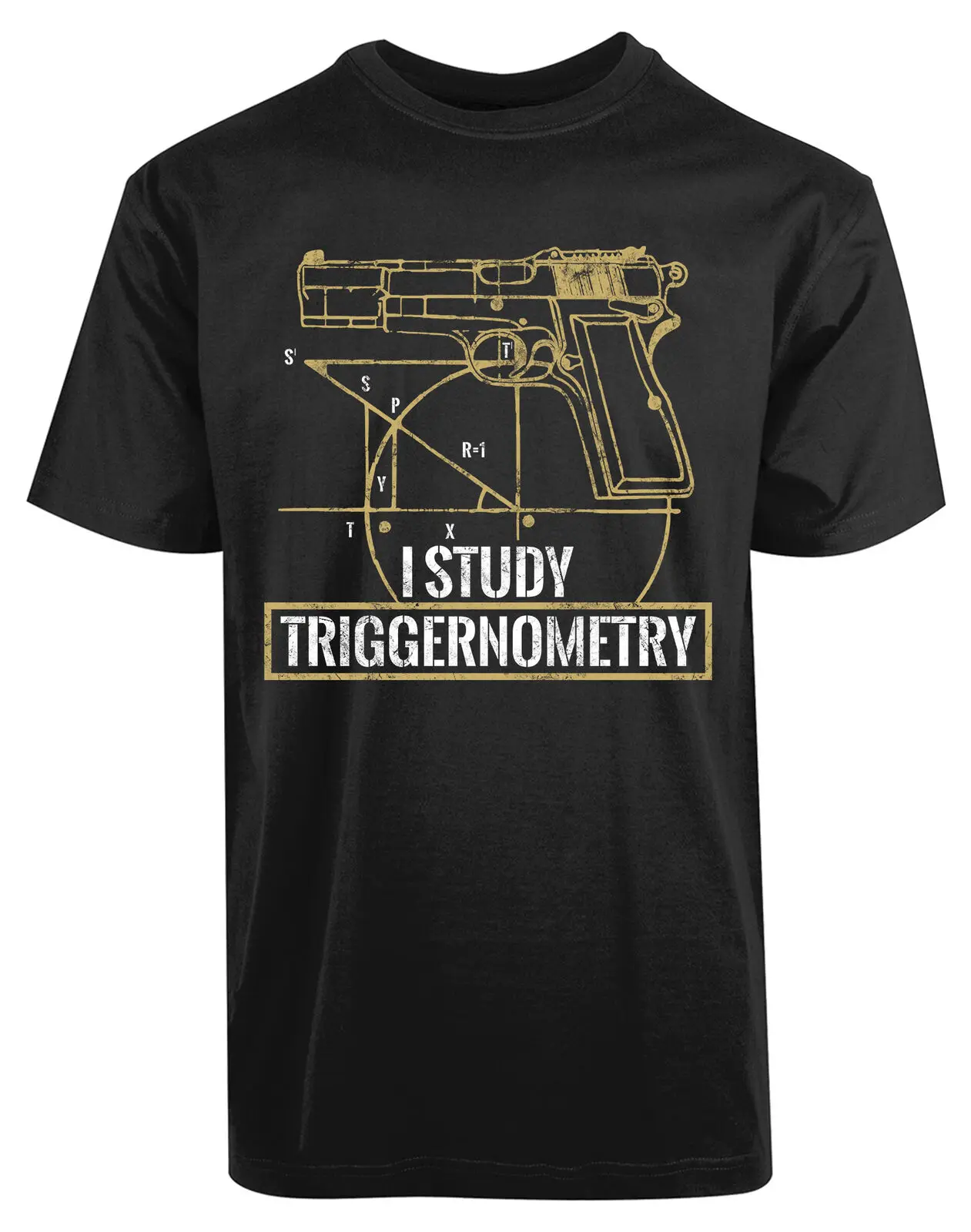 I Study Triggernometry Funny Gun Bullet Shooter T-Shirt 100% Cotton O-Neck Summer Short Sleeve Casual Mens T-shirt Size S-3XL