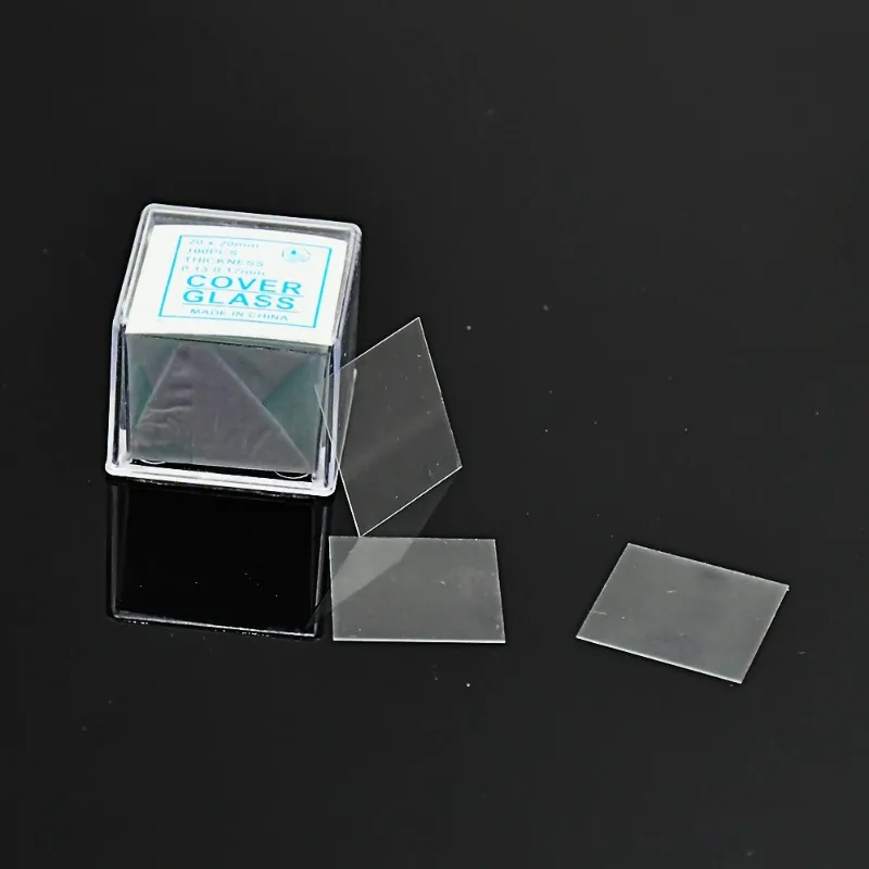 Microscope Cover Glass Cover Object Square Coverslip For Growth 20 * 20 mm Coverglass Thickness 0.13-0.17mm 100 / PK