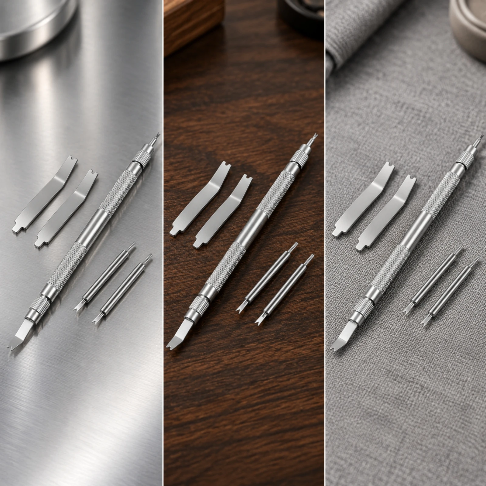 Double-Ended Spring Bar Removal Tool Easy to Use Watch Spring Bar Tool with Removable Tips Portable High-Strength