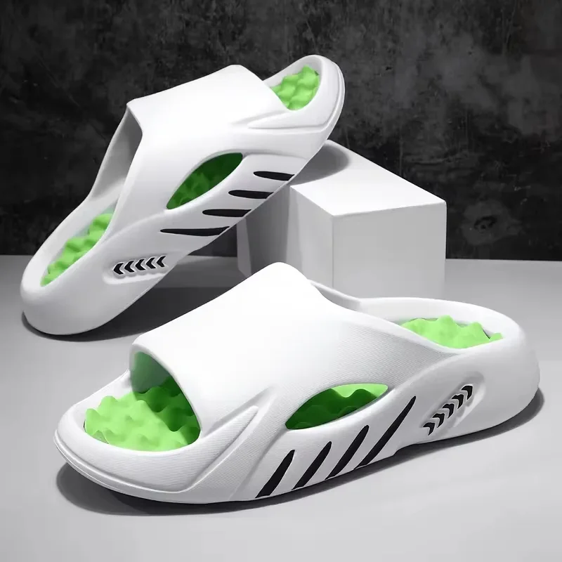 شبشب رجالي صيفي للمشي لمسافات طويلة في الأماكن المغلقة أو الهواء الطلق على الشاطئ، شبشب تدليك EVA غير رسمي، نعال ناعمة ومريحة، مقاس كبير 44-45 #3