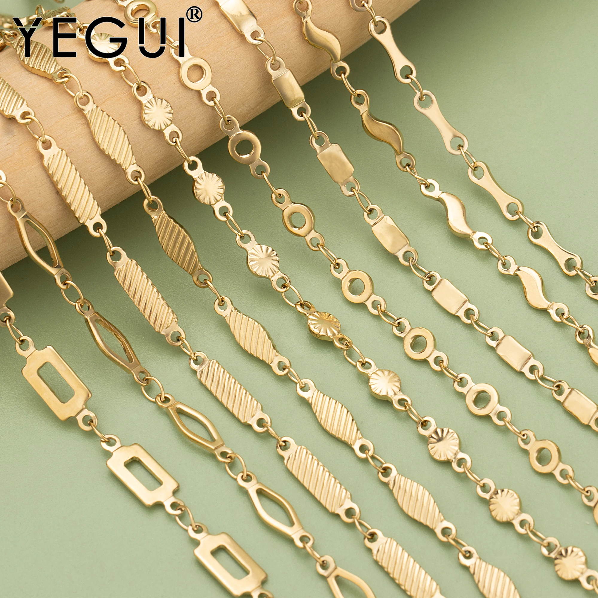 

YEGUI C374,chain,316L stainless steel,nickel free,charms,jewelry making findings,hand made,diy bracelet necklace,1m/lot