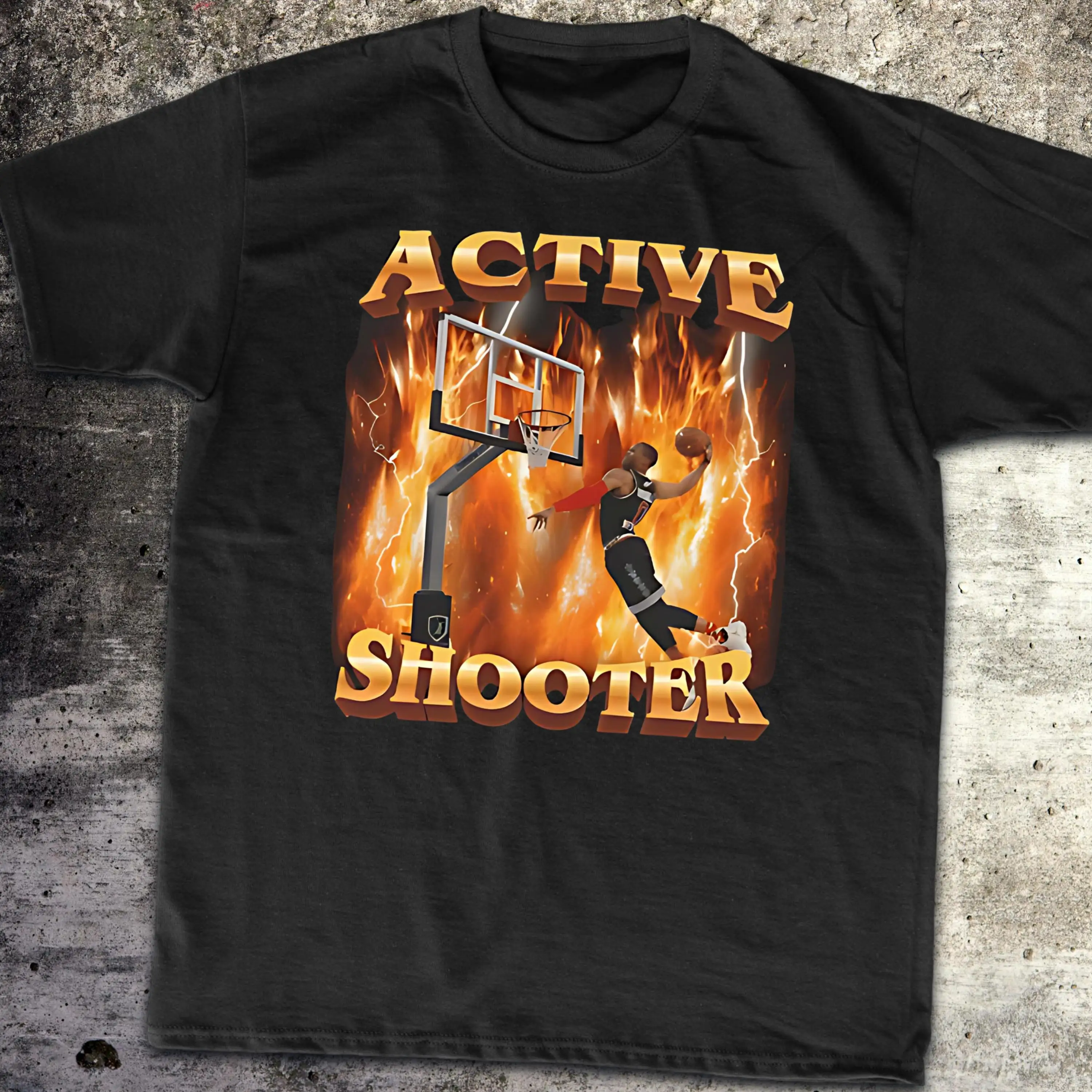 Active Shooter T-shirt Funny Fans Because T-shirts Are Suitable for Both Men and Women Joke T-shirts Fashion Strange T-shirts