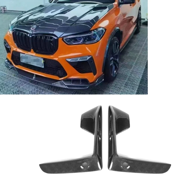 Real Carbon Fiber LD Style Front Bumper Canards Splitters For BMW X5M F95 Pre-LCI 2019-2022 F95 Front Canards