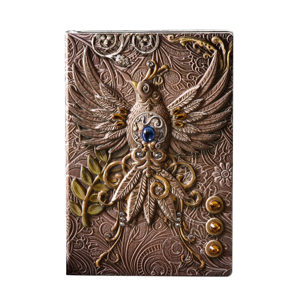 3D Effect Immortal Bird Notebook A5 Pu Leather Notepads Diary Agenda Weekly Planner For Students School Office Supplies