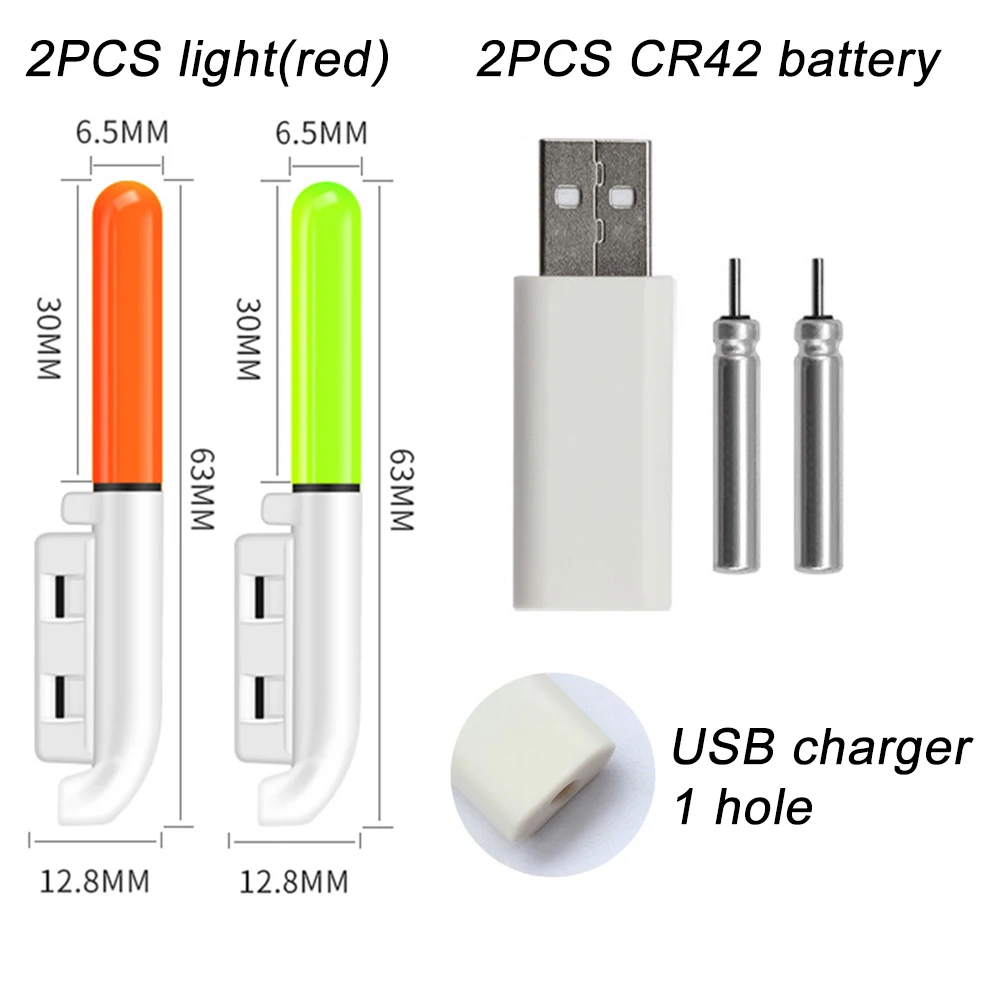 Verbesserte Nacht Angeln Schwimmt Licht Leucht CR425 3,6 V Lithium-Batterie Ladegerät Set Boje Werkzeuge Süßwasser Bobber Pesca Tackle
