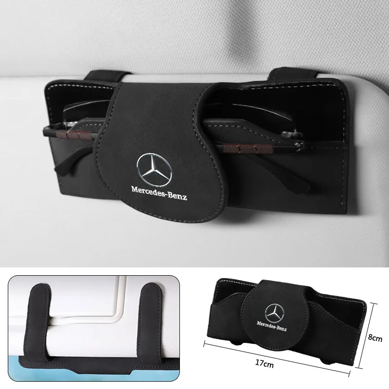

1Pc Suede Car Sun Visor Glasses Storage Sunglasses Box For Mercedes Benz A C E S G Class GLC CLE CLA GLB GLS W177 W205 W213 W222