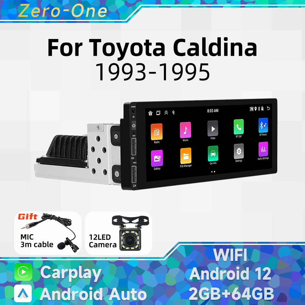 1 Din Radio Android Car Multimedia for Toyota Caldina 1993-1995 6.86