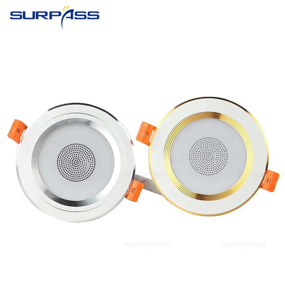 สมาร์ทเสียง BT หมุนดิสโก้ DJ Party เสียงดีเพลงโคมไฟเพดานลำโพงเปลี่ยนสีแสงได้ลำโพง LED