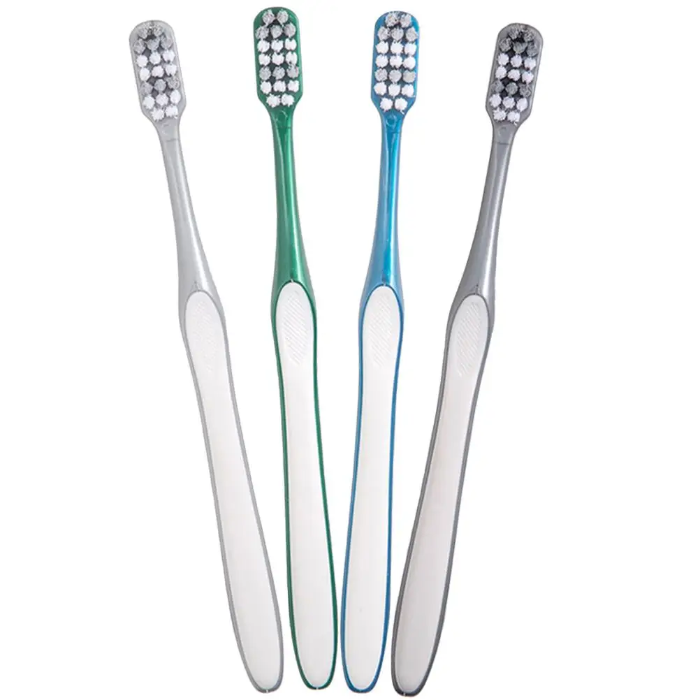 

4 Pcs Hard Bristles Toothbrush for Men Deep Cleaning Travel Portable Firm Fine Manual Large Plastic Brushes