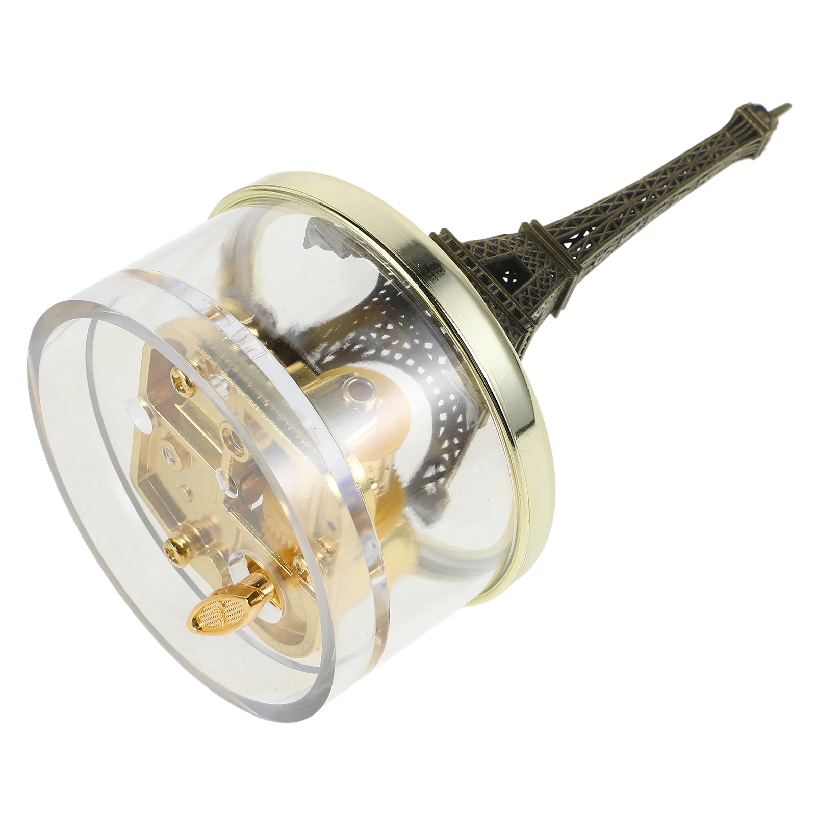 

Eiffel Tower Clockwork Music Box Vintage Metal Eight-Tone Hand Cranked Desktop Decoration Retro Melody Gift Small Music Box