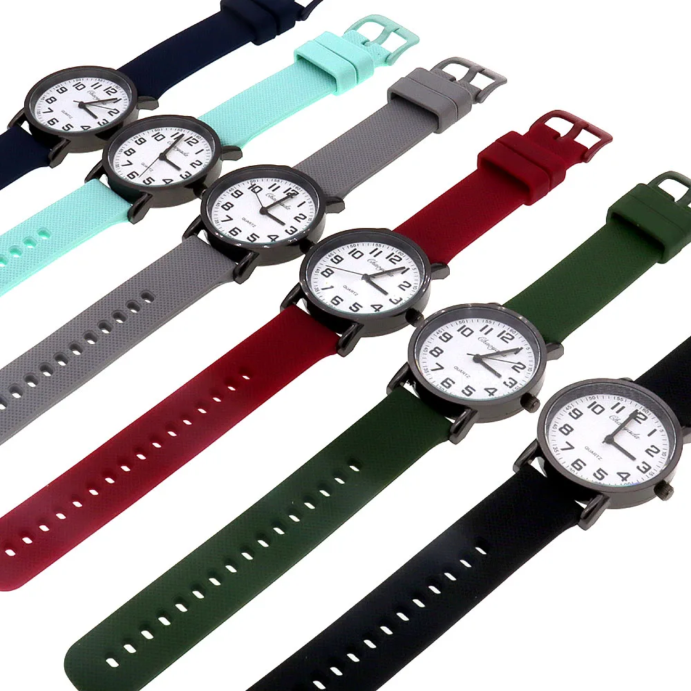 6Pcs Digital Wristwatch for Men And Women Silicone Strap Watch