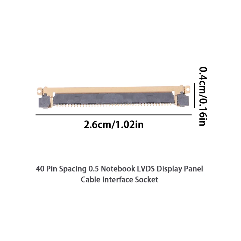 1 Pcs 40 Pin Spacing 0.5 Laptop LVDS Display Panel Cable Interface Socket For Laptop Replacement Repair Accessories
