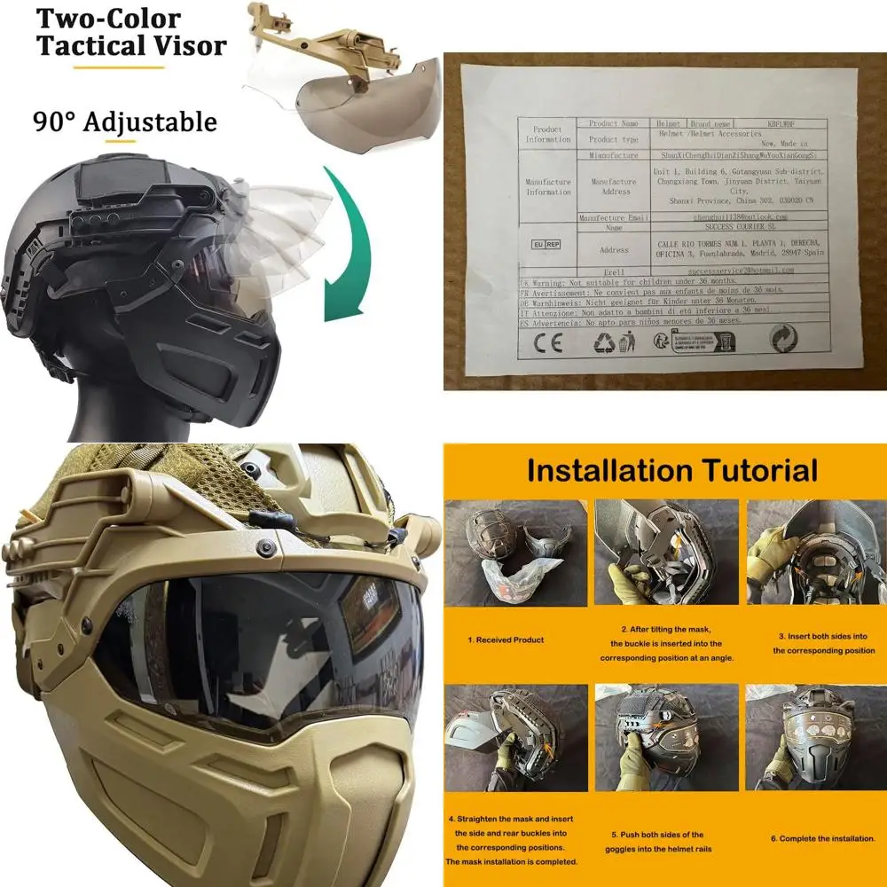 

Adjustable Airsoft Helmet with Mask, Cover, and Goggles - Lightweight Tactical Gear for Paintball, CS, Hunting, and Training