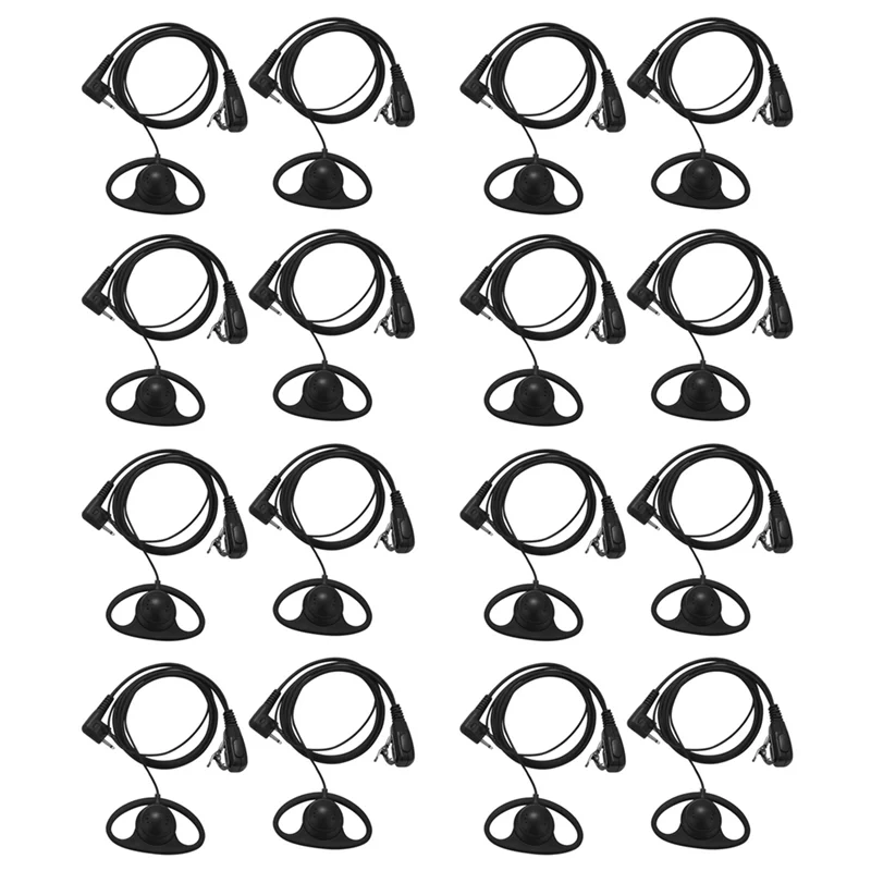 

(16 шт.) 2-контактный усовершенствованный D-образный зажим для гарнитуры с микрофоном для двусторонней радиосвязи Motorola Gp88s Gp300 Gp68 Gp2000-A74Z