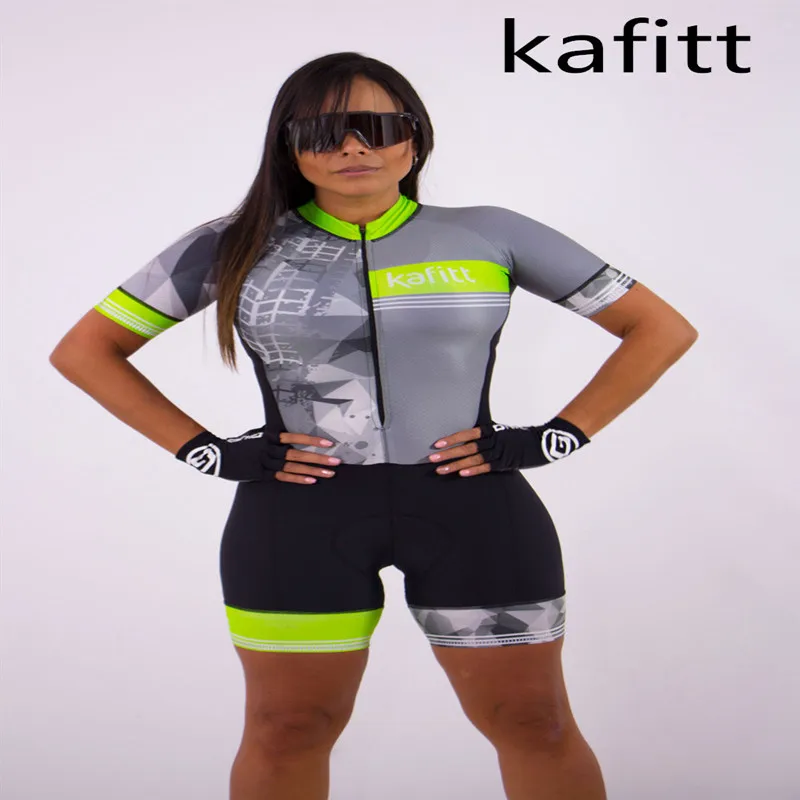 KAFITT Women\'s Summer short sleeve cycling suit Little Monkey Triathlon cycling one-piece set silicone
