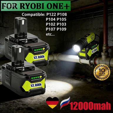 

Высокопроизводительная литиевая батарея RYOBI 18В с низким саморазрядом, подходит для всех инструментов P107 P108 P109 RB18L20