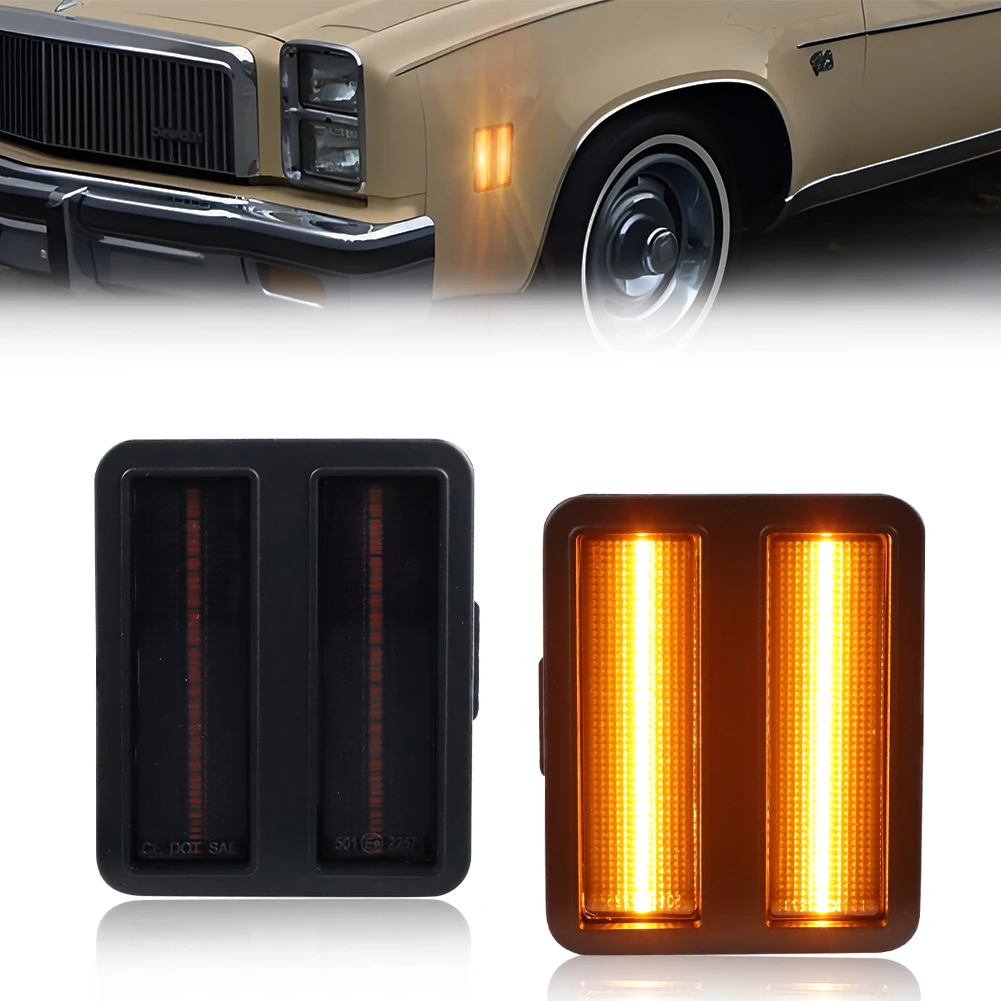 2 Luces Laterales de Guardabarros con Reflector y Biseles LED para Chevrolet El Camino/Malibu GMC Sprint 1973 1974 1975 1976 1977