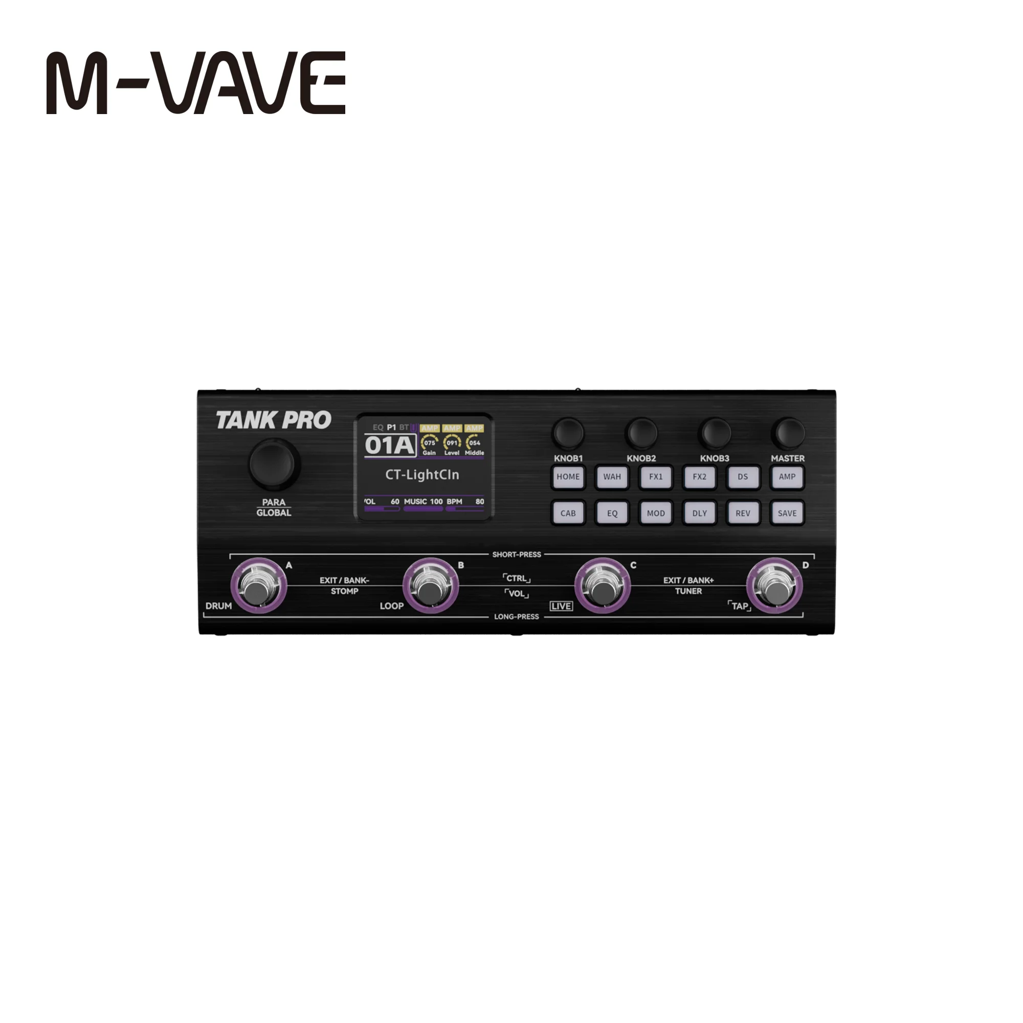 【 日本未発売 】M-VAVE TANK PRO 120プリセット 90アンプ M-VAVE TANK PRO、Multi-Effects Guitar Pedal、Rechargeable、Amp Cab