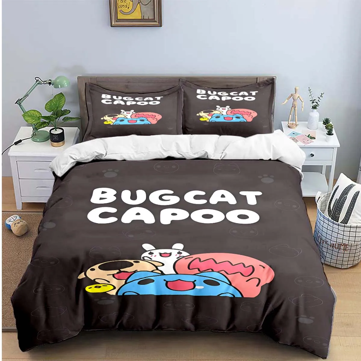 Cartoon B-Bugcat Capoo Pattern Bedding Sets Bed Supplies Set Duvet Cover Comforter Set Bedding Set Luxury Birthday Gift