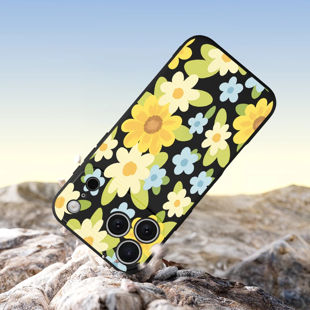 آيفون 17 برو ماكس 17 الهواء 16 15 14 13 12 11 برو ماكس XS ماكس 7 8 زائد 16e 16 زائد غطاء من البولي يوريثان كوكه صغيرة الأزهار جراب هاتف #5