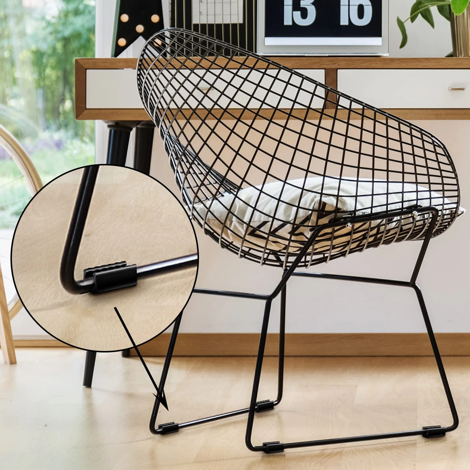 Rectangle Chair Leg Tips Silicon Floor Protectors With Rubber PVC Furniture Pads Table Chair Leg Cover With Black Pack Of 20Pcs