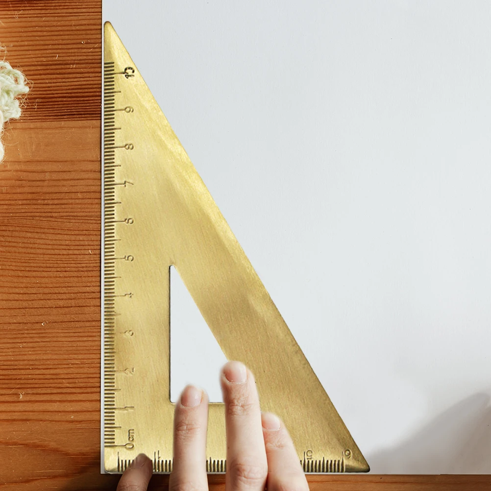 

1Set Drawing Triangle Ruler Precision Scale Ruler Brass Protractor Efficient Professional Personal Use