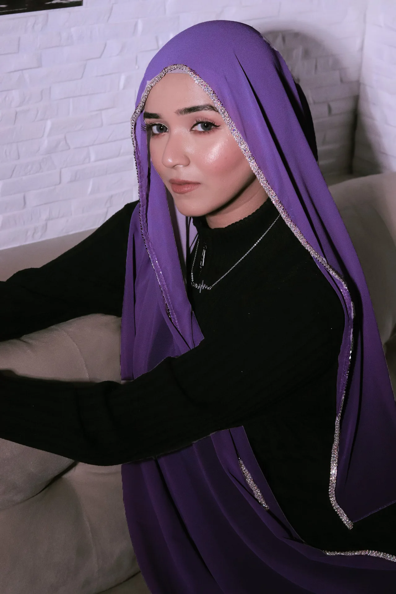 

180*70 см цепочка со стразами, шифоновый длинный шарф, мусульманский хиджаб, женские шали, банданы, банданы, Bufanda, платок, Turbante Mujer