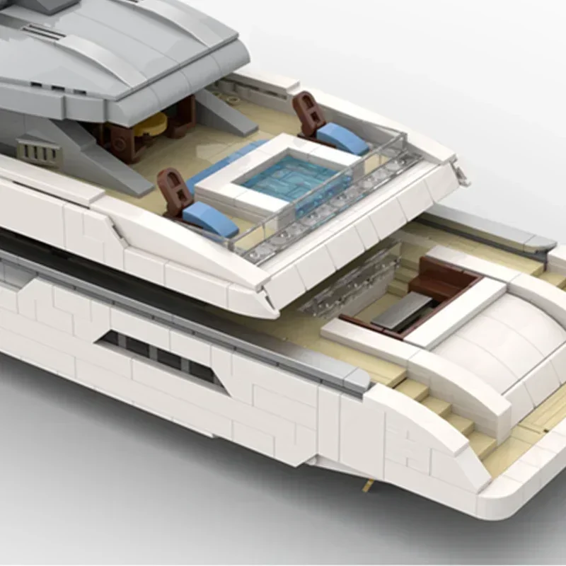 Moc Mattoni da costruzione Mini bianco nero Yacht Modello Tecnologia Modulare Famoso modello di nave Blocchi Costruzione Assemblaggio fai da te Regali giocattolo