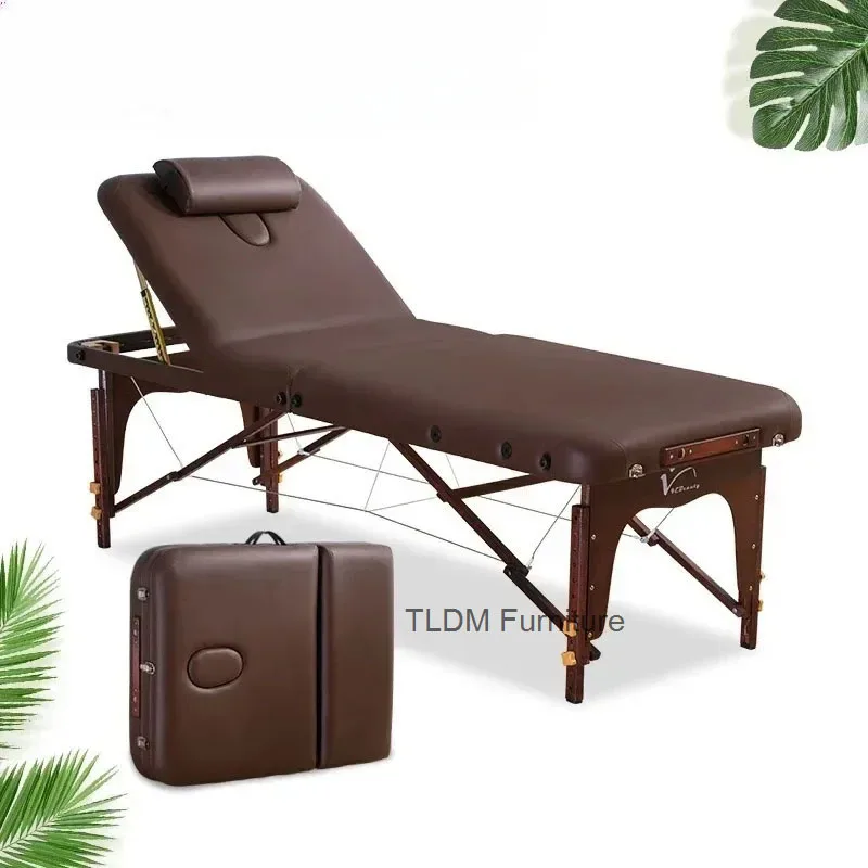 

Speciality Folding Massage Table Beauty Tattoo Bed Portable Spa Nordic Salon Wooden Massage Beds Commercial Salon Furniture f l