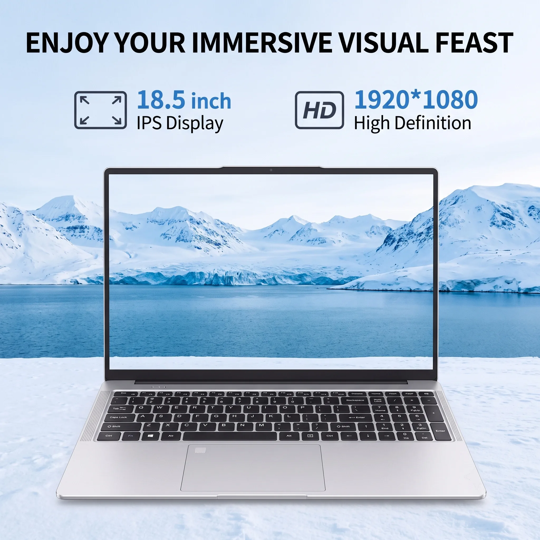 Fotografia 3: Novo Laptop para Jogos de 18,5 polegadas com Processadores Intel Core i5, 16GB de RAM, SSD de 2TB, Bateria de 10000mAh, Teclado Retroiluminado, Leitor de Impressão Digital, Computador para Negócios e Estudos.