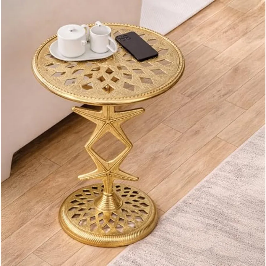 

End TableRound Side Table Metal End Table for Bedroom Living Room Home Tables Office Indoor and Outdoor Side Table Pedestal End