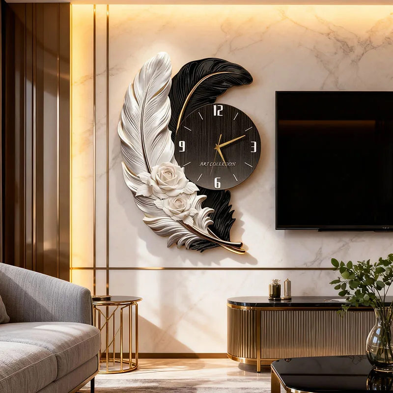 

Design Creative Wall Clocks Living Room Art Mural Art Mural Minimalist Wall Clocks Fashion Chinese Style Horloge Home Decor