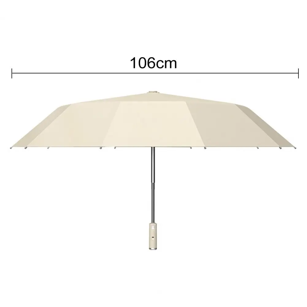 Sun Umbrella with Fan 3 Levels Adjustable USB Rechargeable UV Blocking Umbrella Foldable Automatic Sun Rain Umbrella