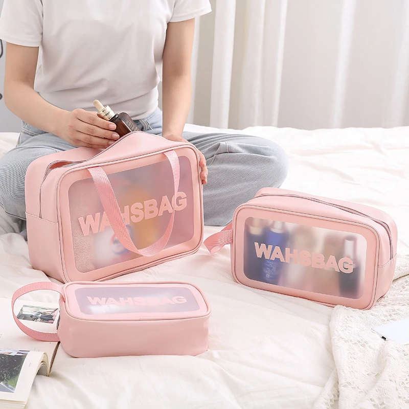 Women Portable Travel Wash Bag Female Transparent Waterproof Makeup Storage Pouch Large Capacity Cosmetic Organizer Beauty Case