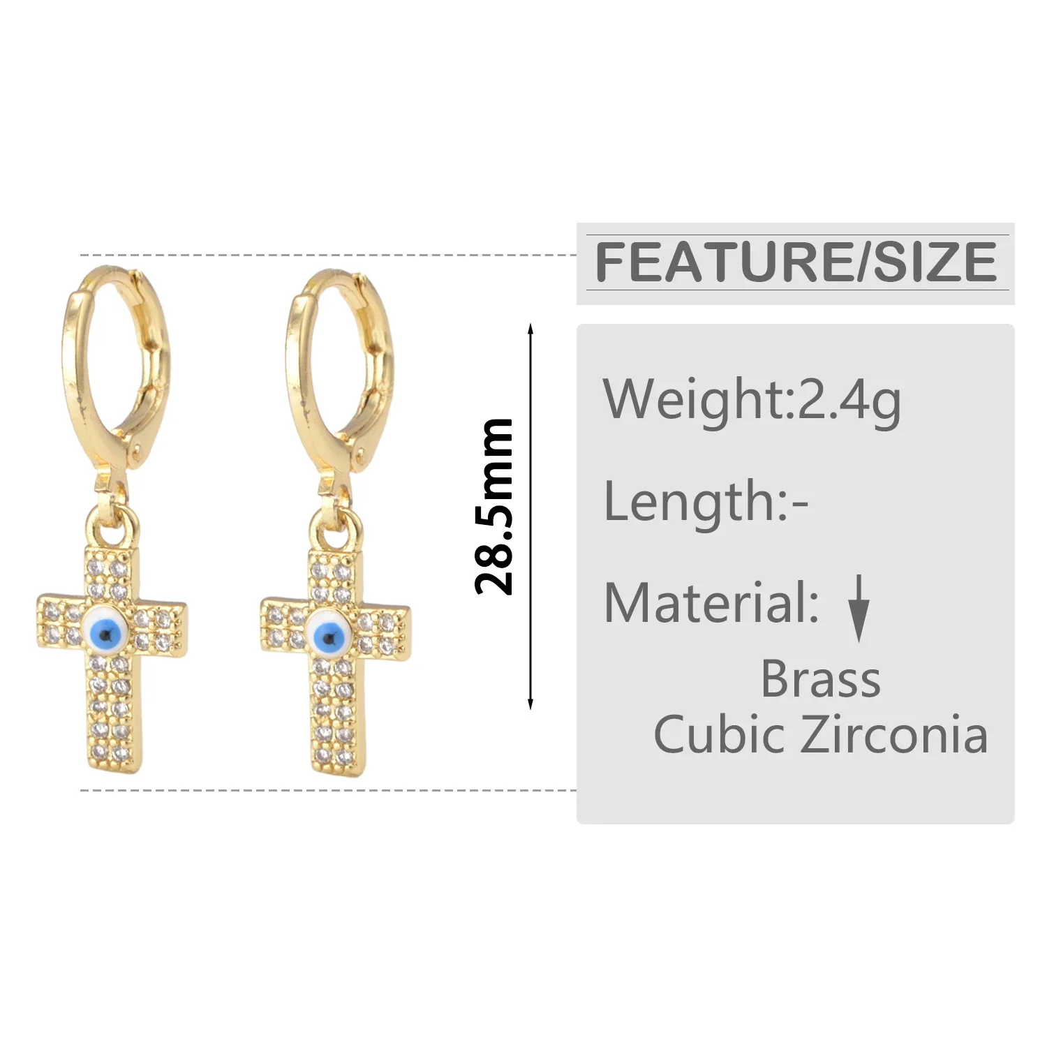 Religious Cross Hanging Earrings Classic Pray Cross Vintage Zircon Pendant Earring for Women Man Punk Jewelry Party Gifts