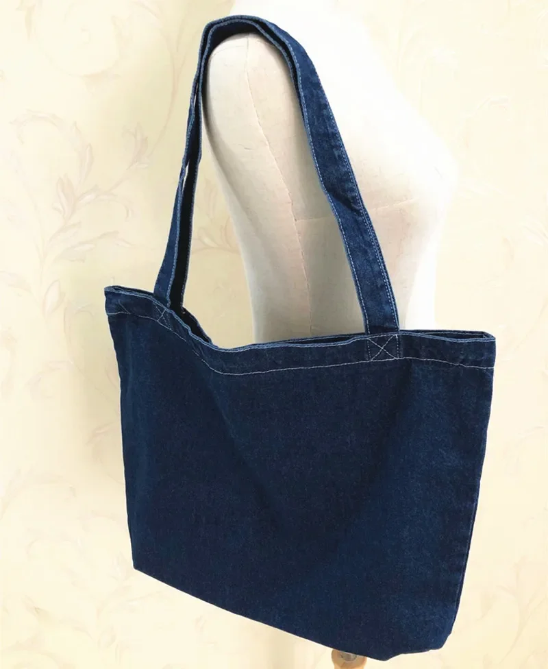 Denim Shoulder Bag Suitable for Both Men and Women Tote Bag Casual Large Capacity Shopping Bag
