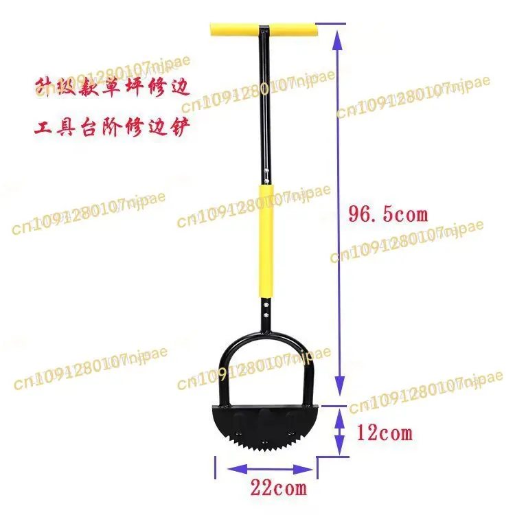 

Manual trimming shovel, half-moon lawn trimmer with handle, serrated hand lawn trimming tool, step trimming shovel