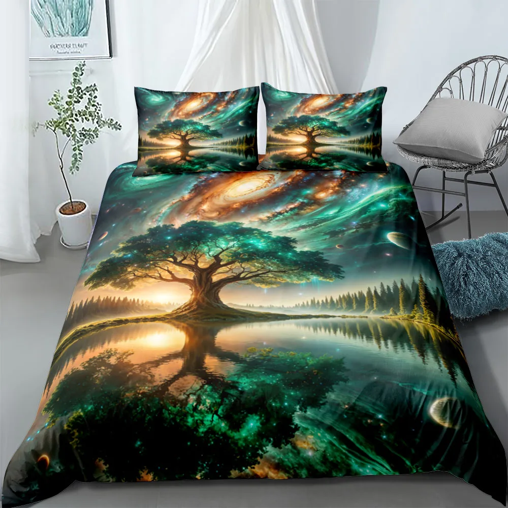 Aurora Hometown Duvet Cover Set UK Single Double Queen US Twin Full King Size pkm Bed Linen Set