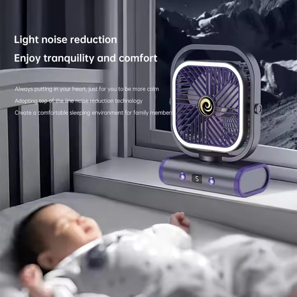 

New Small Fan Desktop Office Car Silent USB Charging Mini Bedroom Kitchen Wall Mounted Fan JMF-9