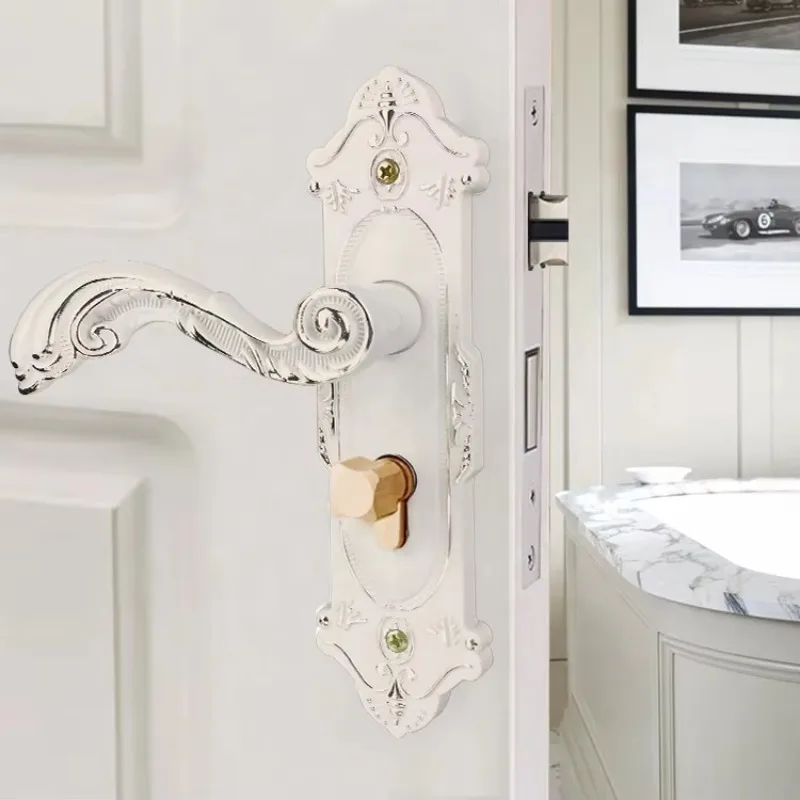 

Роскошный современный дверной замок из цинкового сплава цвета слоновой кости для межкомнатных деревянных дверей, ручка для спальни
