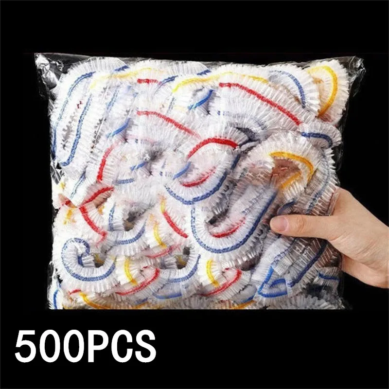 100/300/500PCS Colorful Elastic Food Covers, Disposable Plastic Bowl Lids for Fruit & Vegetable Storage, Freshness Seal Wraps