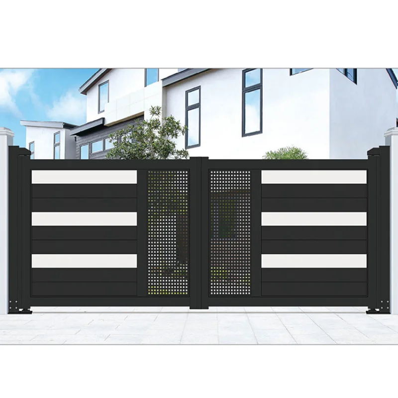 custom.Courtyard Fence Door Aluminum Sliding Auto Gate with Coating