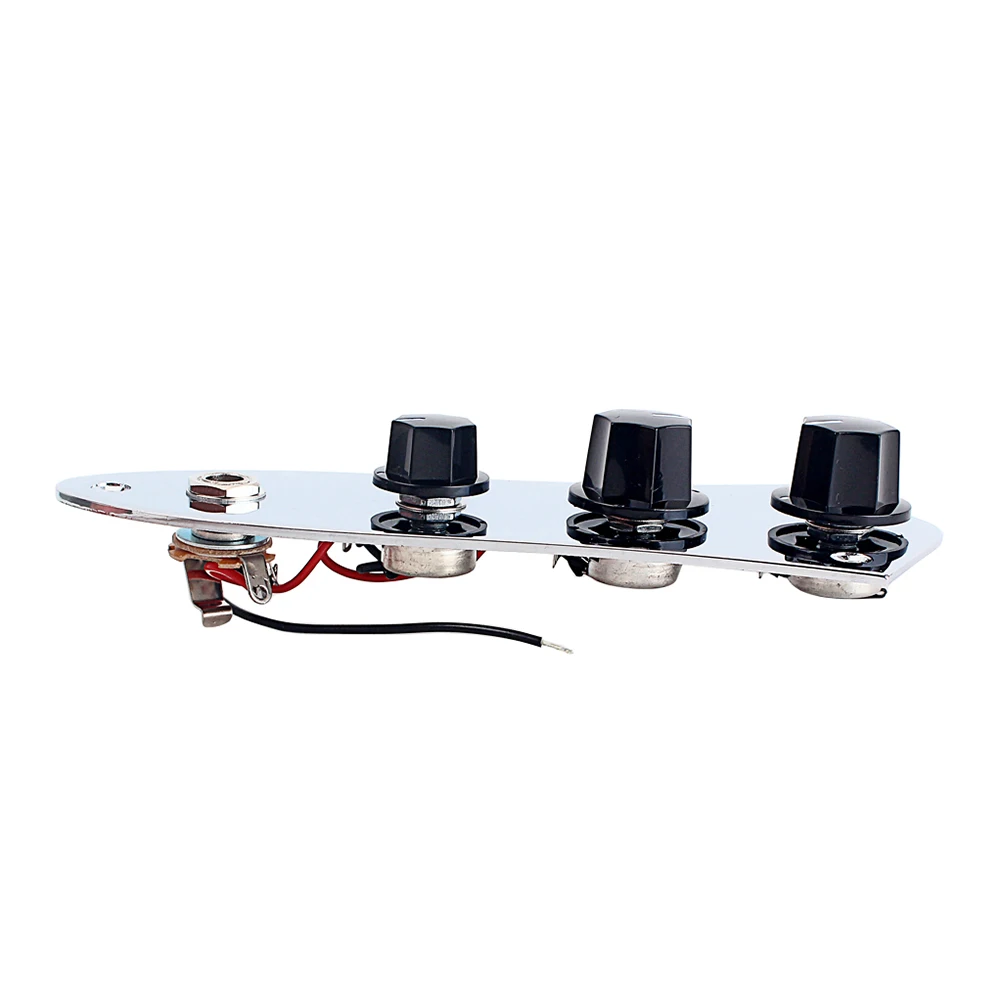 

1 Set Chrome Prewired Control Plate For Guitar With 3 Way Switch Volume Tone Knobs Jb Style Electric Guitar Replacement Parts
