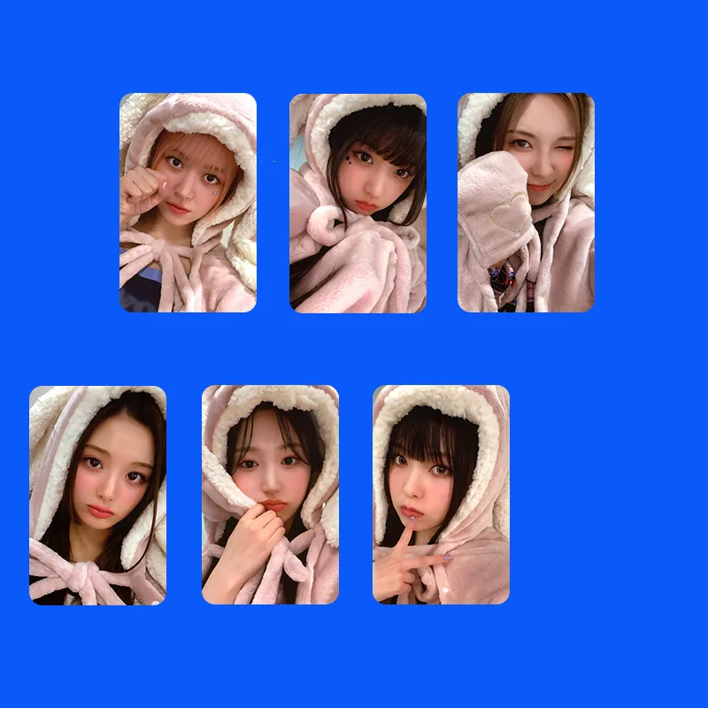 6Pcs/Set NMIXX Idol New Series Rabbit Cloak Lomo Cards HD Printd Photocards High Quality LILY HAEWON SULLYOON BAE Fans Gifts