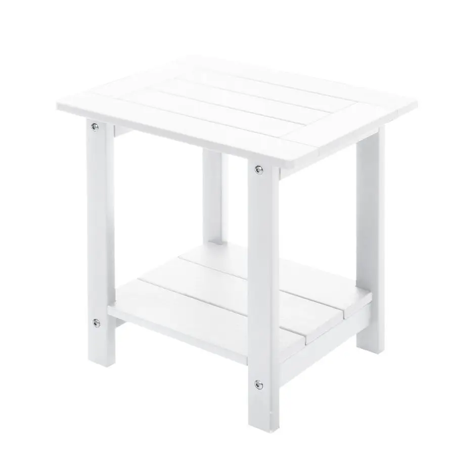

Adirondack Outdoor Side Table Weather Resistant, Patio Rectangular End Table for Adirondack Chair, White