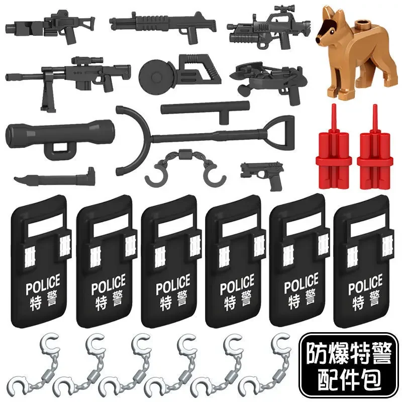 Militärfiguren der Spezialeinheiten, Ghost-Swat-Soldaten, die Bausteine zusammenbauen, explosionsgeschützte Polizei-Bausteine, Ghost-Swat – Detail 6