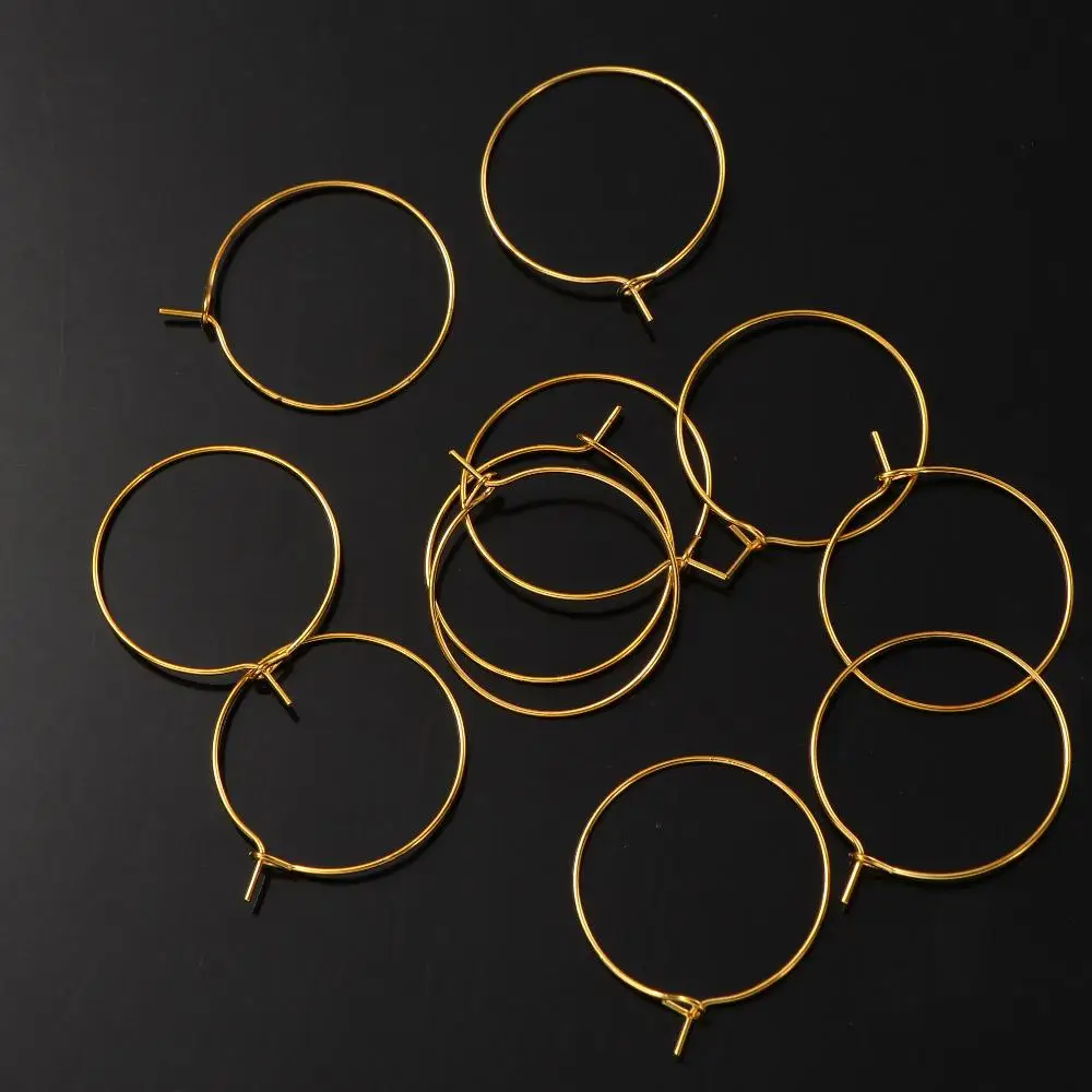 Premium Metal Wine Gift Champagne Decor for Party,Bar Wire Hoops DIY Glass Charm Wine Rings Glass Tags Earring Hoop Material