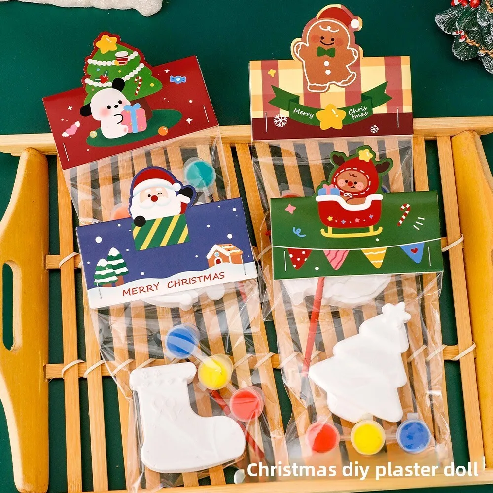 Natal graffiti gesso boneca para crianças do jardim de infância diy artesanal colorir artesanato atividade presente para estudantes pequeno favor