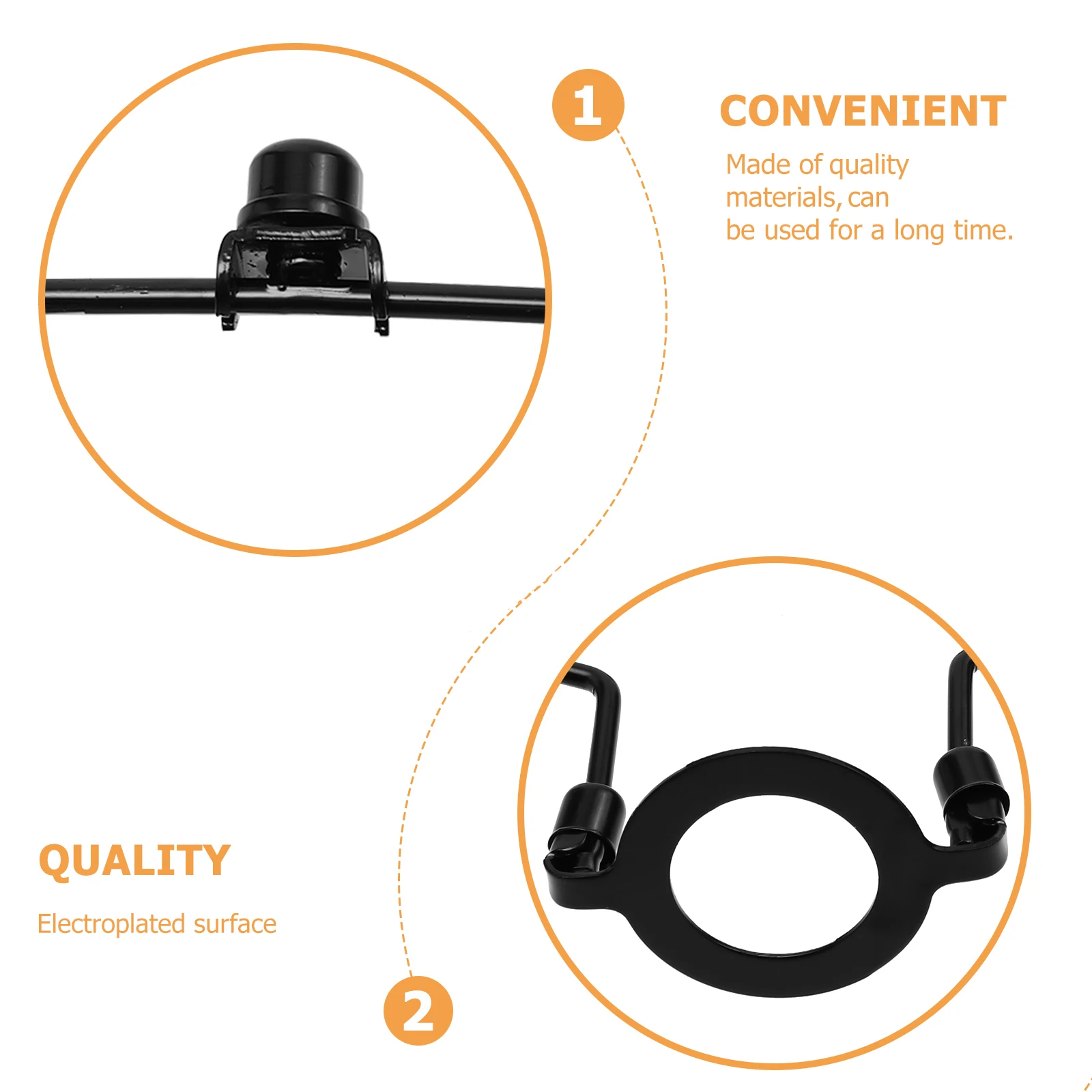 

Lampshade Horn Bracket Floor Lamp Parts Black Electroplated Anti Rust Lighting Accessories Sturdy Durability Home Decoration