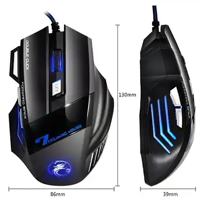 X7 Wired Mechanical Gaming Mouse with Four DPI Function Cool Rgb 7D Internet Cafe Mouse Combo Set PC Keyboard for Gamer